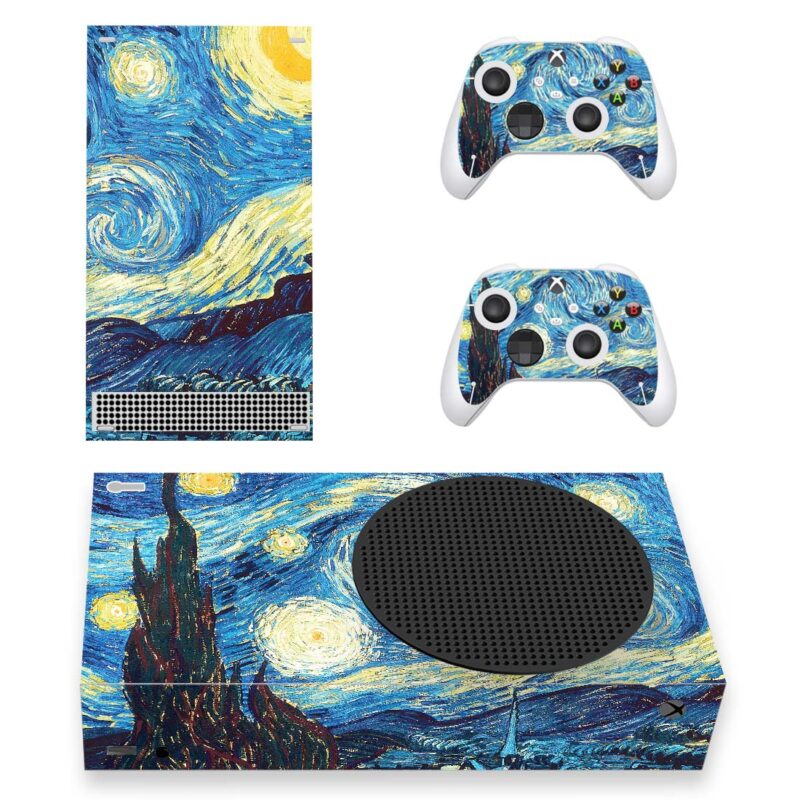 The Starry Night Painting Skin Sticker For Xbox Series S And Controllers