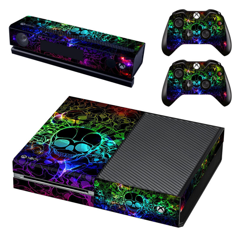 Abstract Neon Skull Art Illustration Xbox One Skin Sticker