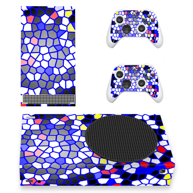 Abstract Colorful Mosaic Design Skin Sticker For Xbox Series S And Controllers