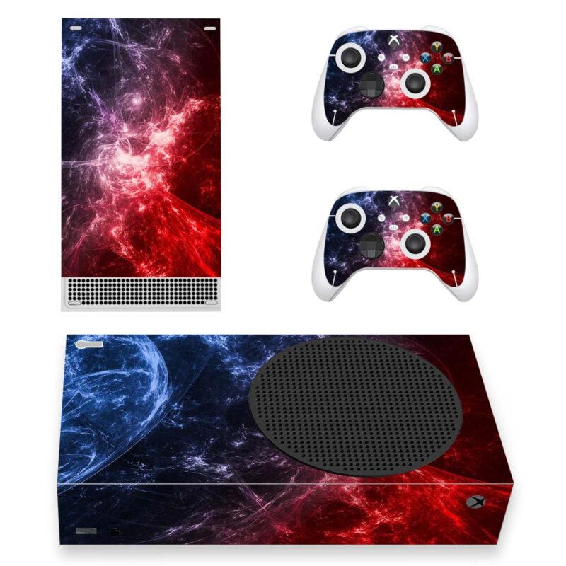 Abstract Red And Blue Space Galaxy Skin Sticker For Xbox Series S And Controllers