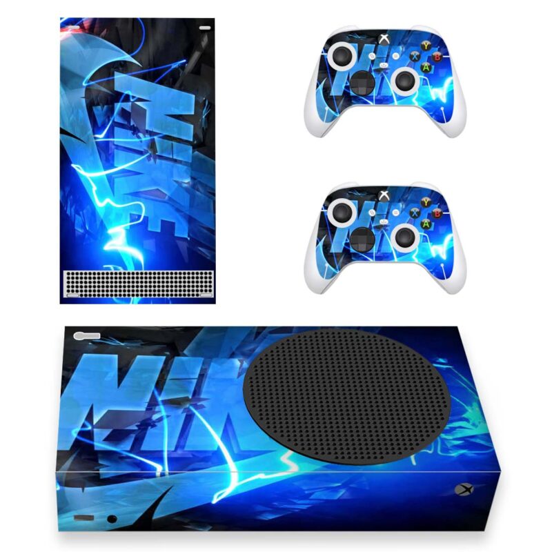 Blue Nike Light Illustration Skin Sticker For Xbox Series S And Controllers