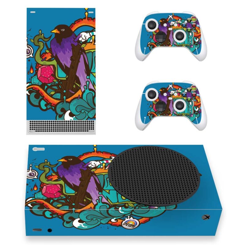 Illustration Of Birds Eyes With Cartoon Tentacles Art Skin Sticker For Xbox Series S And Controllers