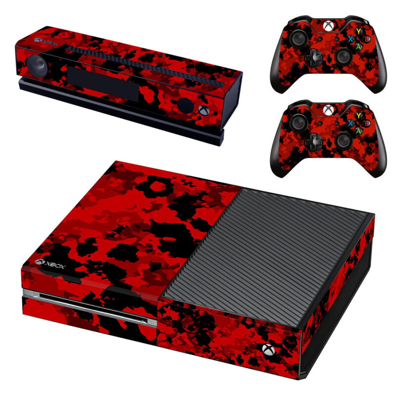 Red And Black Camouflage Xbox One Skin Sticker