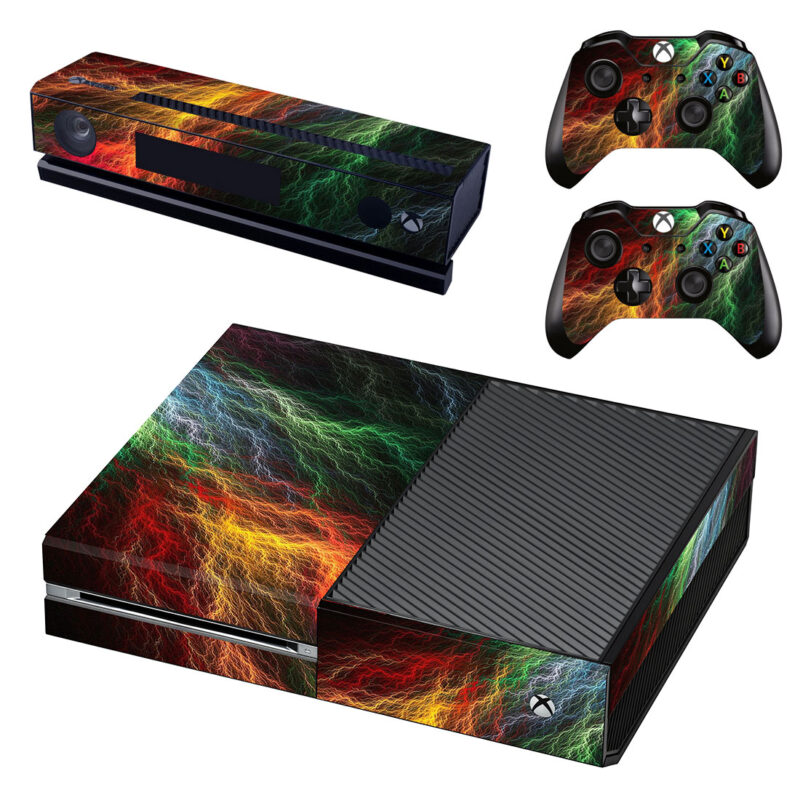 Multicolored Lightning Artwork Xbox One Skin Sticker