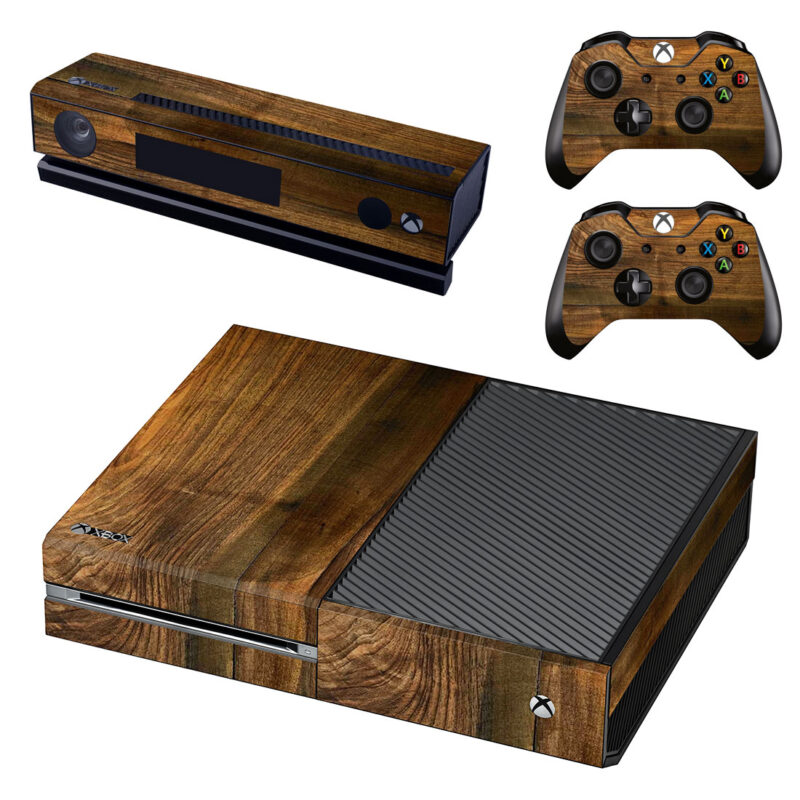 Old Brown Wood Texture Xbox One Skin Sticker