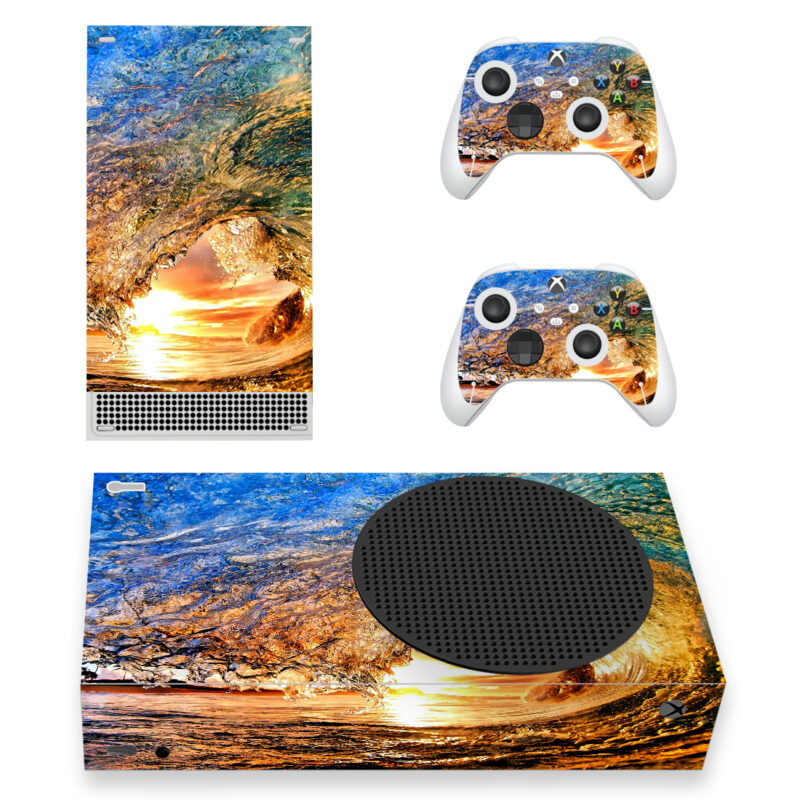 Beautiful Sunlight On Ocean Waves Skin Sticker For Xbox Series S And Controllers