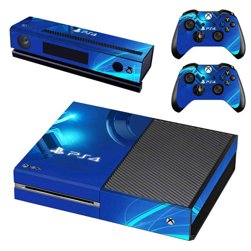 Abstract PS4 Blue Lines Theme Xbox One Skin Sticker