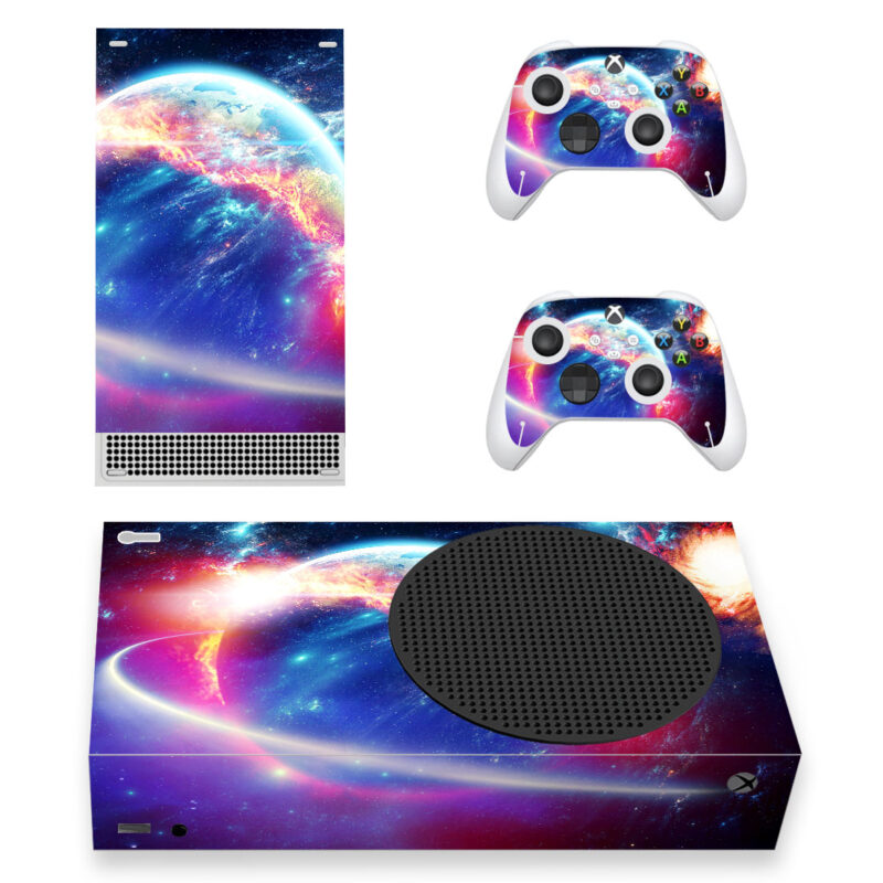 Abstract Galaxy Universe Space Skin Sticker For Xbox Series S And Controllers