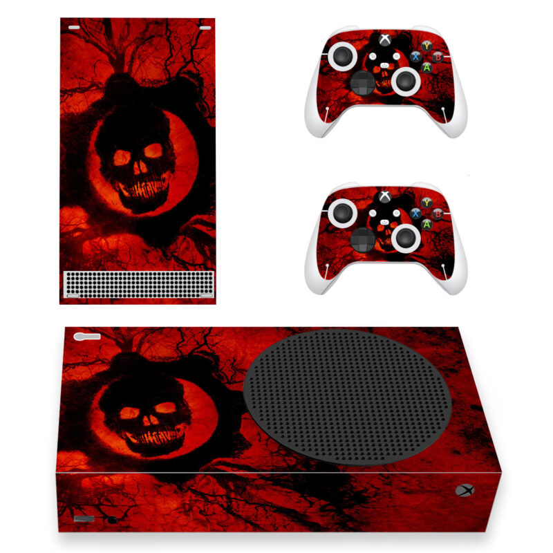 Gears Of War 3 Skull Illustration Skin Sticker For Xbox Series S And Controllers