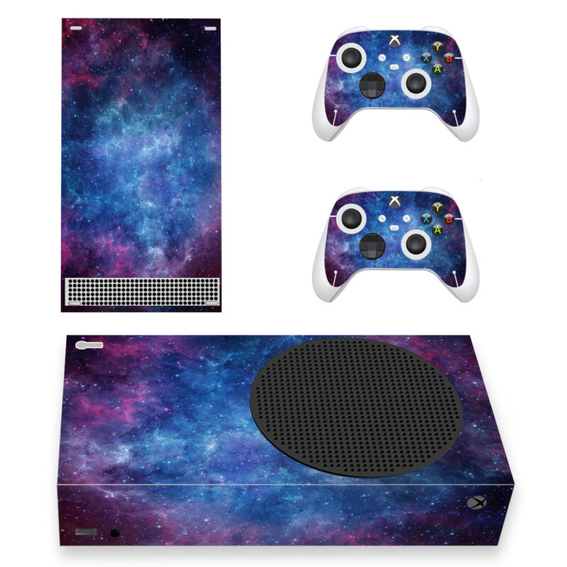 Abstract Purple Nebula Galaxy Skin Sticker For Xbox Series S And Controllers