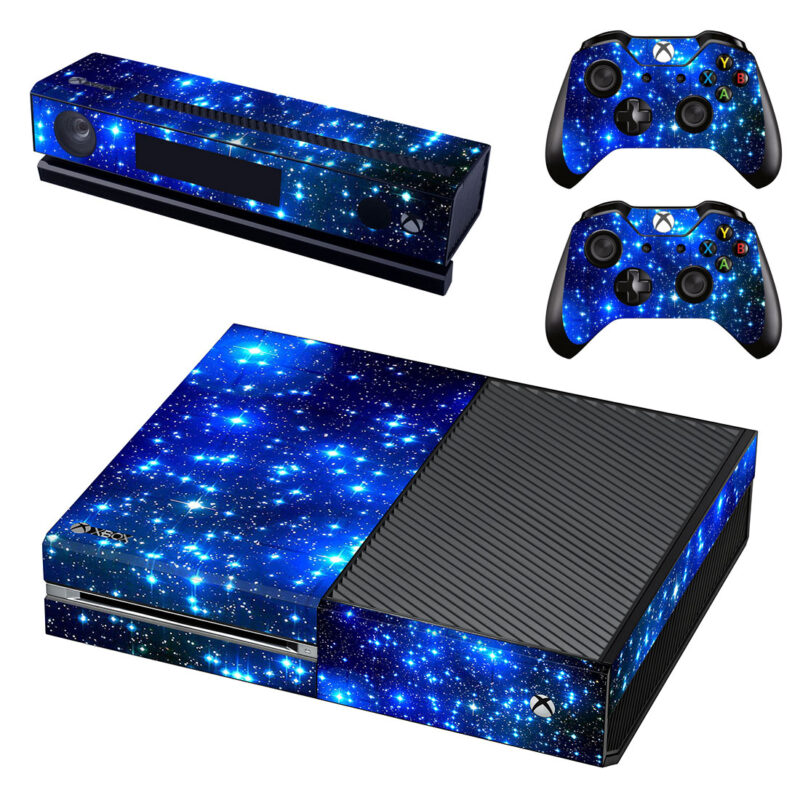 Shine Blue Stars Pattern Xbox One Skin Sticker