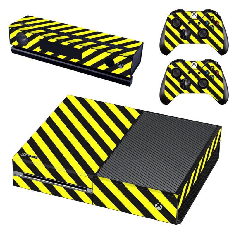 Warning Yellow And Black Pattern Xbox One Skin Sticker