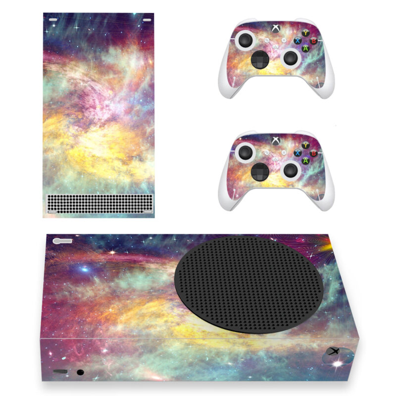 Colorful Nebula And Stars In Space Sticker For Xbox Series S And Controllers