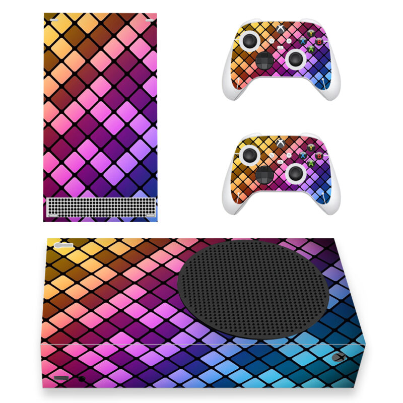 Abstract Colorful Square Pattern Skin Sticker For Xbox Series S And Controllers