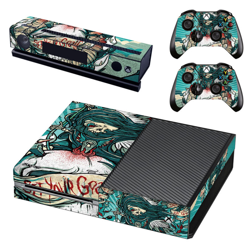 Set Your Goals Skull Art Skin Sticker For Xbox One