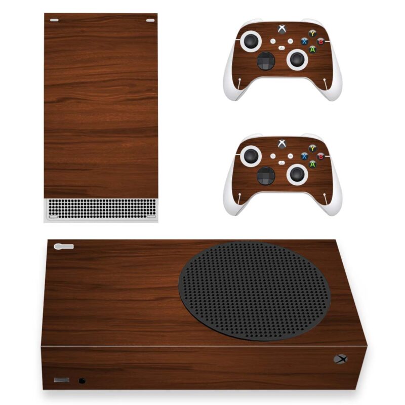 Brown Wood Pattern Skin Sticker For Xbox Series S And Controllers