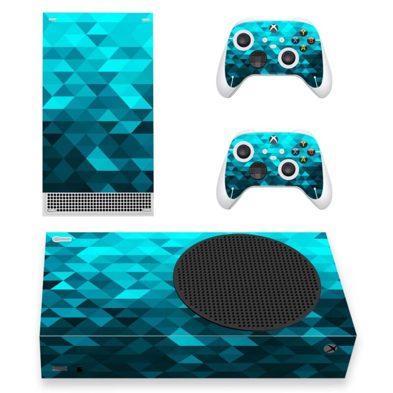 Abstract Blue Triangle Pattern Skin Sticker For Xbox Series S And Controllers