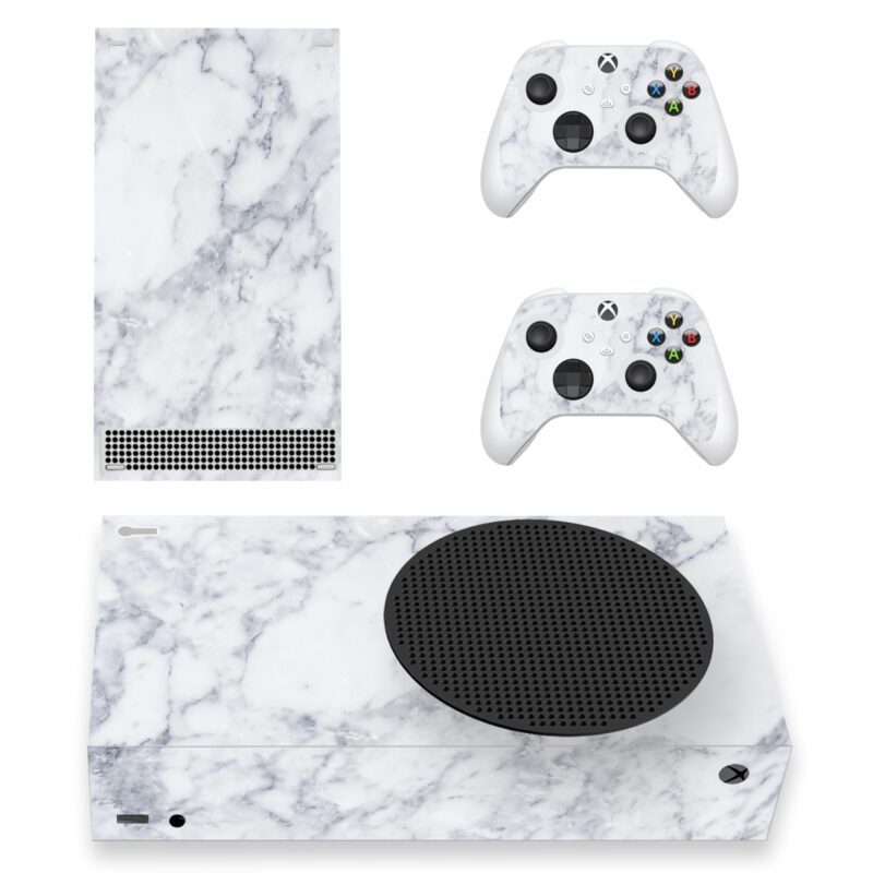 Abstract White Marble Texture Skin Sticker For Xbox Series S And Controllers