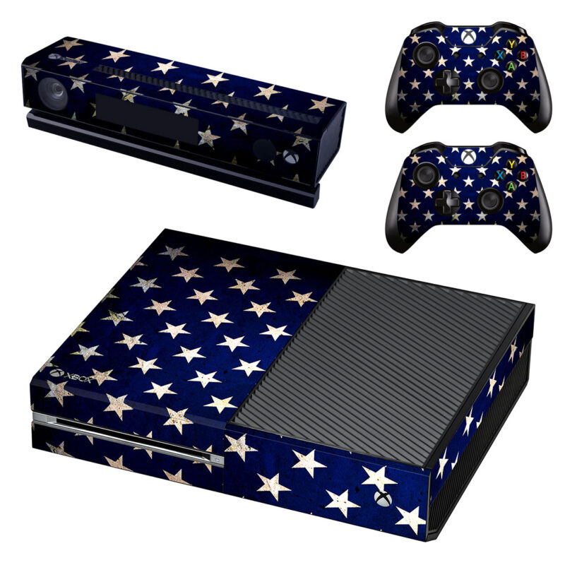 White Star On Blue Texture Xbox One Skin Sticker