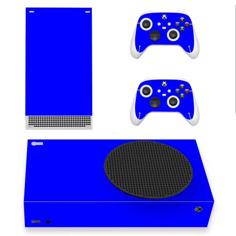 Blue Color Skin Sticker For Xbox Series S And Controllers Design 1