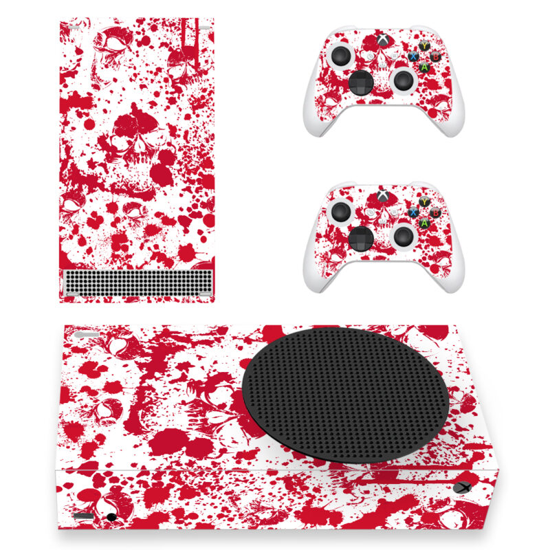 Blood Splatter Skull Pattern Skin Sticker For Xbox Series S And Controllers