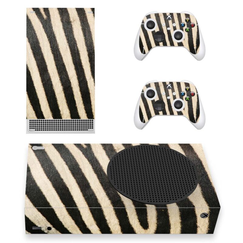 Black And White Zebra Pattern Skin Sticker For Xbox Series S And Controllers Design 1