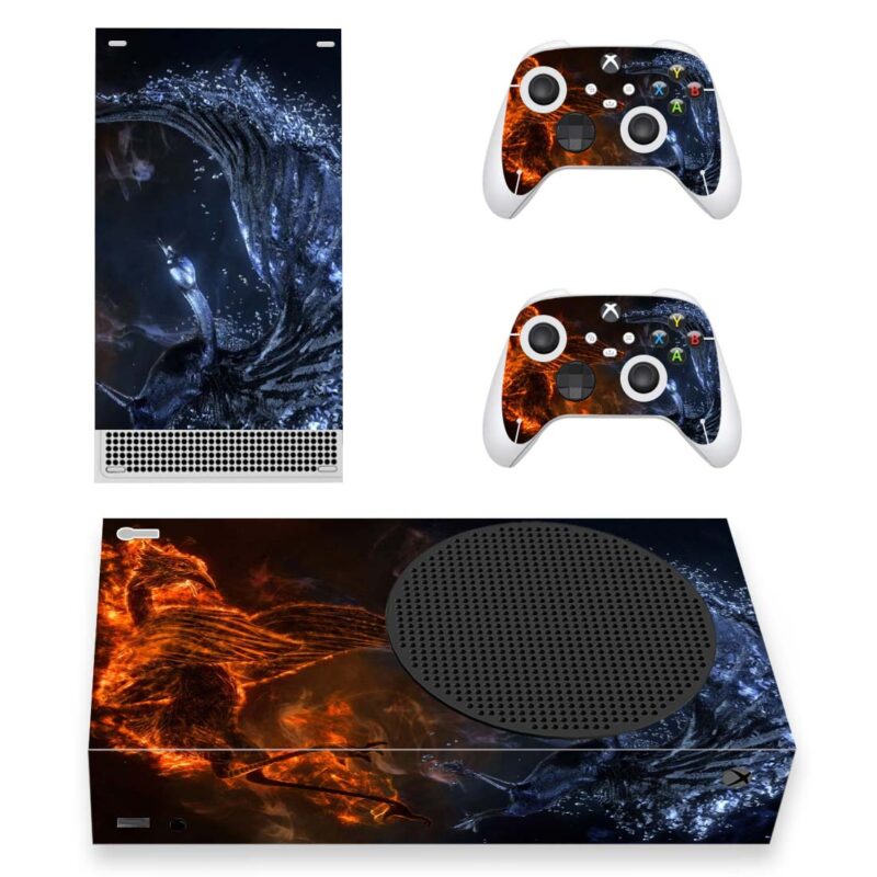 Abstract Fire And Water Birds Skin Sticker For Xbox Series S And Controllers