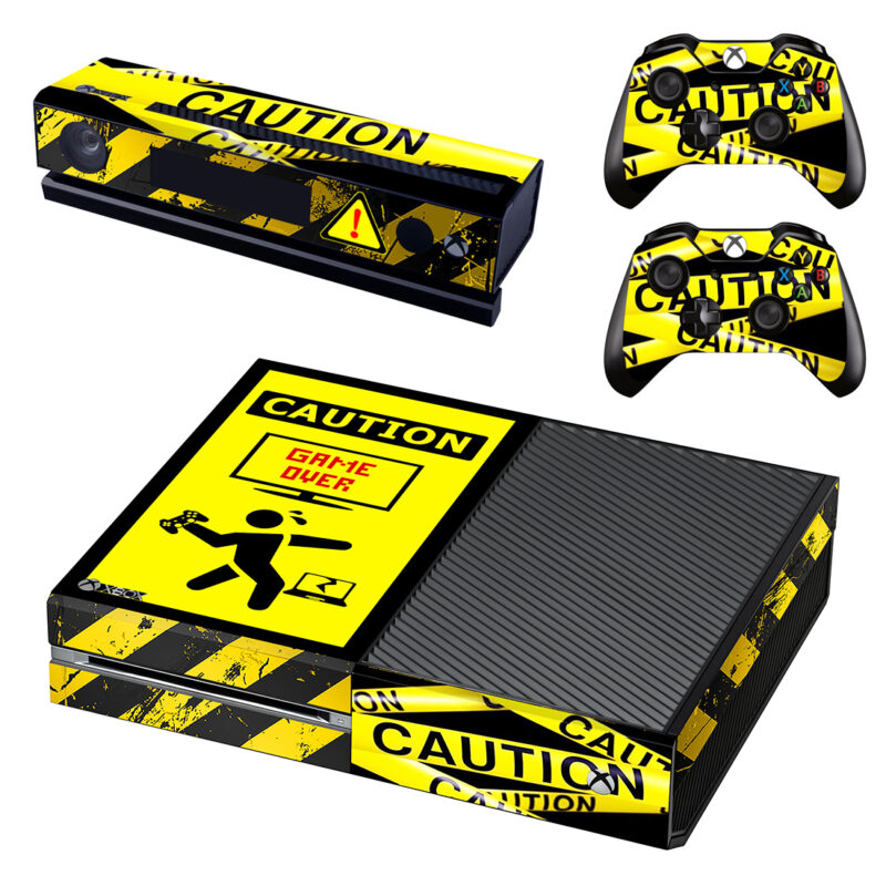 Game Over Caution Sign Skin Sticker For Xbox One