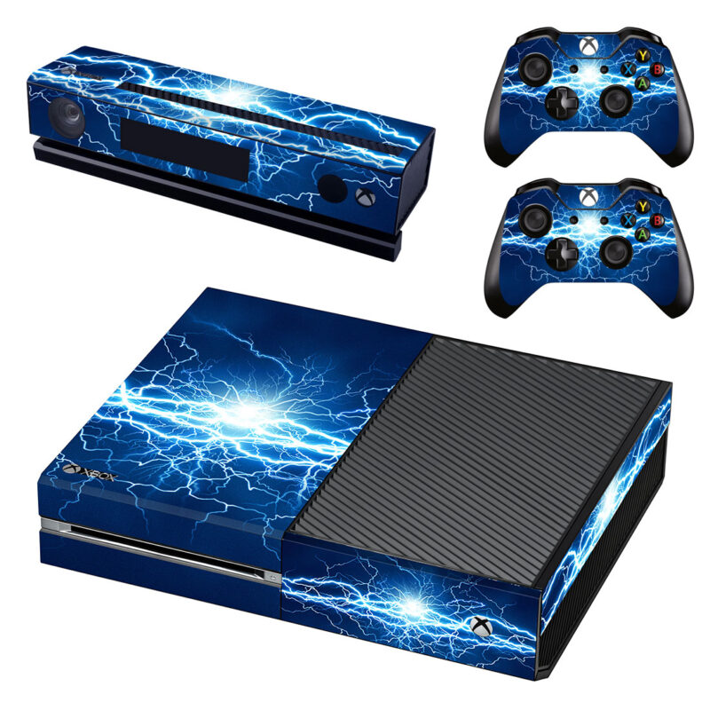 Blue Lightning Bolt Xbox One Skin Sticker