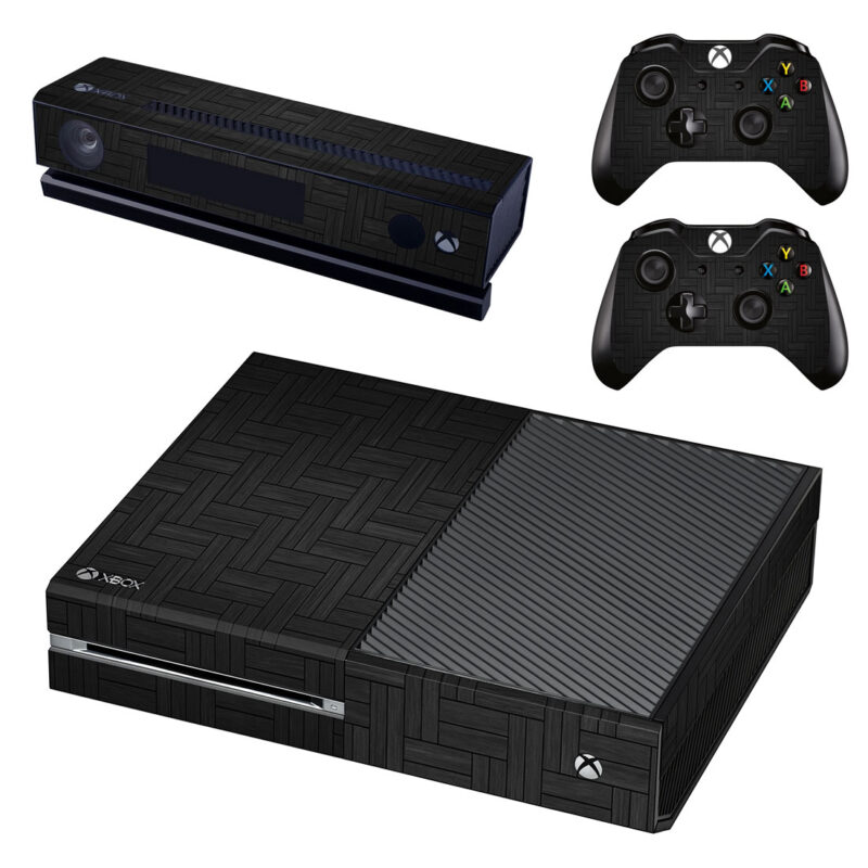 Dark Black Herringbone Paving Texture Xbox One Skin Sticker