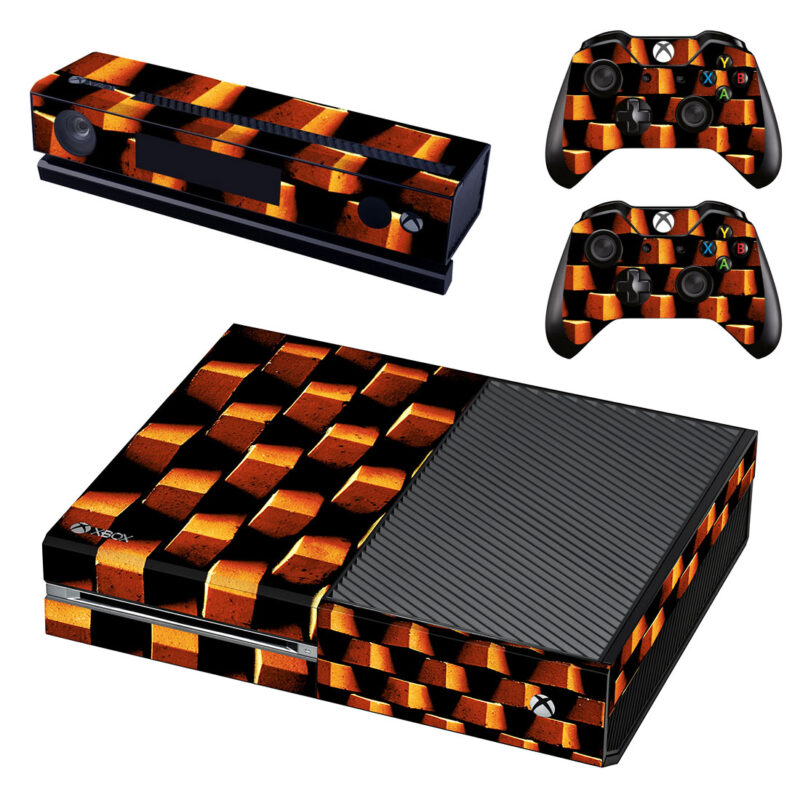 3D Orange And Black End Grain Cutting Board Xbox One Skin Sticker