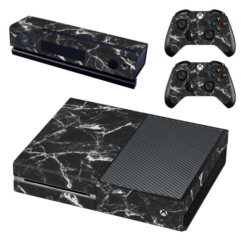 Black Abstract Marble Lines Texture Skin Sticker For Xbox One