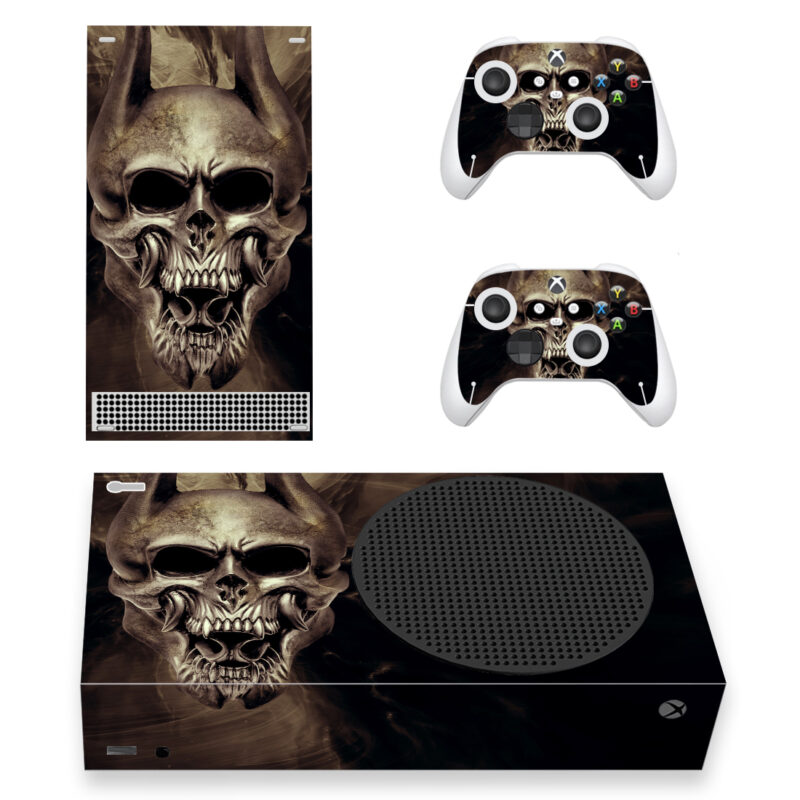 Screaming Horned Skull Skin Skin Sticker For Xbox Series S And Controllers