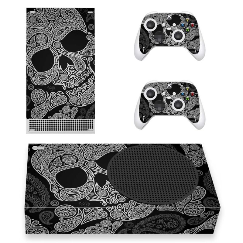 Paisley Skull Pattern Skin Sticker For Xbox Series S And Controllers