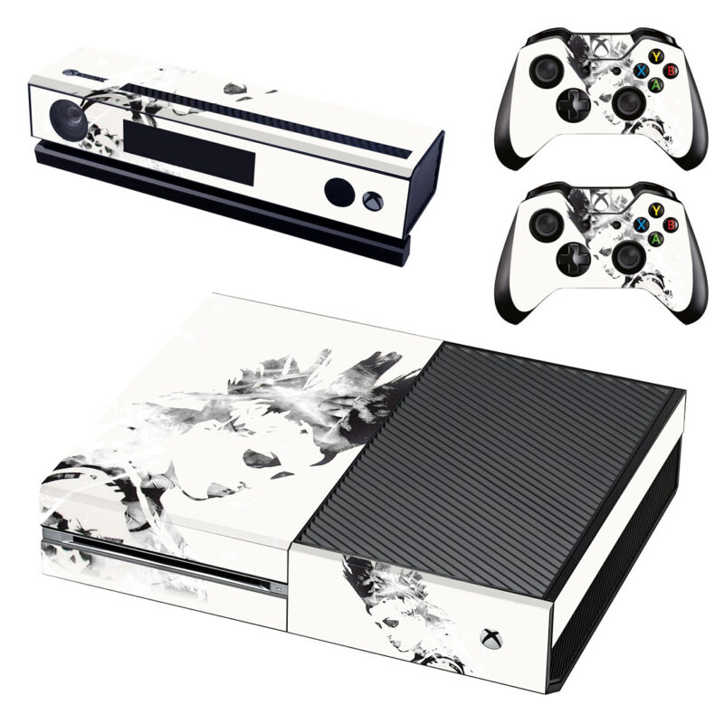 Black And White Punk Rock Girl Art Xbox One Skin Sticker