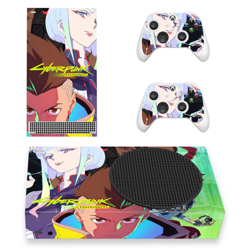 Cyberpunk Edgerunners Skin Sticker For Xbox Series S And Controllers Design 1