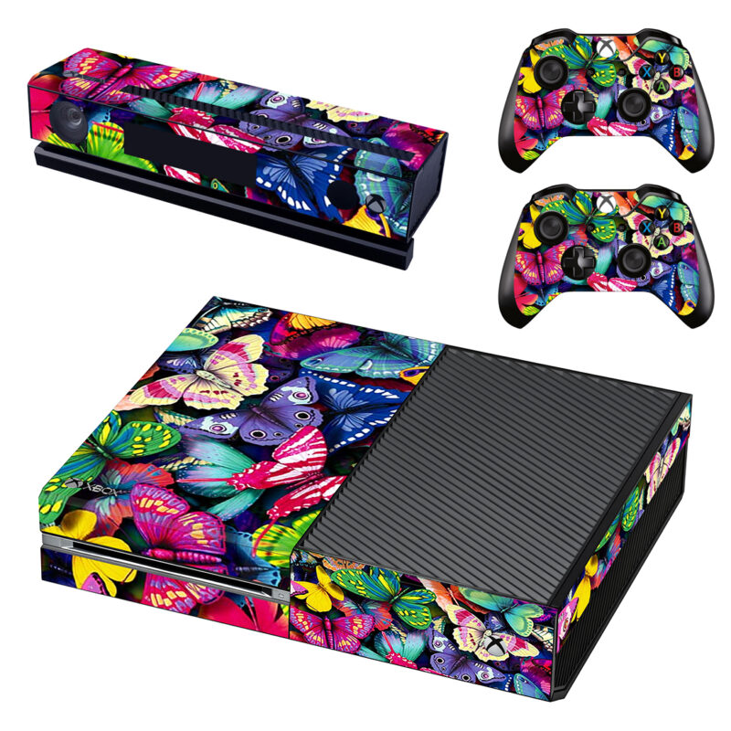 Rainbow Color Butterfly Painting Skin Sticker For Xbox One