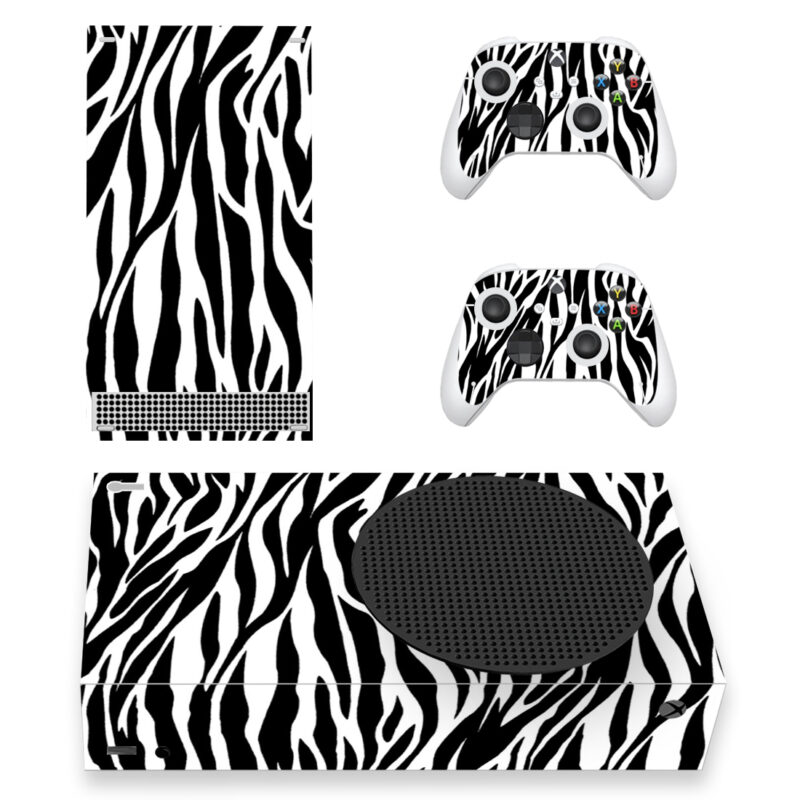 Black And White Zebra Pattern Sticker For Xbox Series S And Controllers