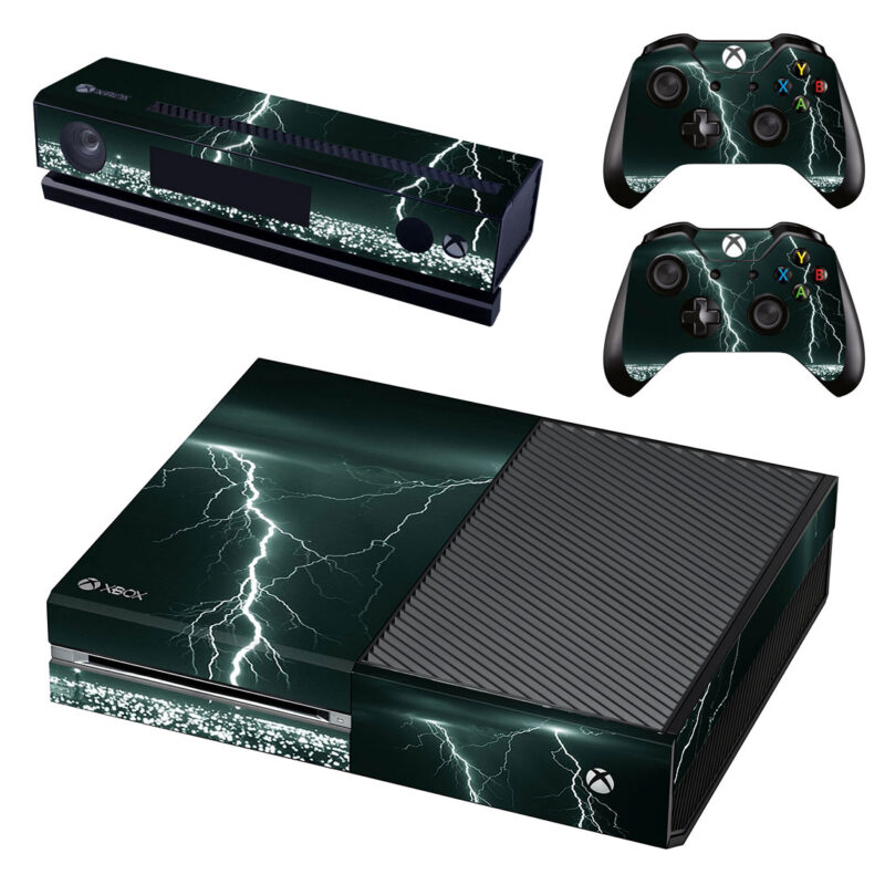 Lightning On Night Sky Xbox One Skin Sticker