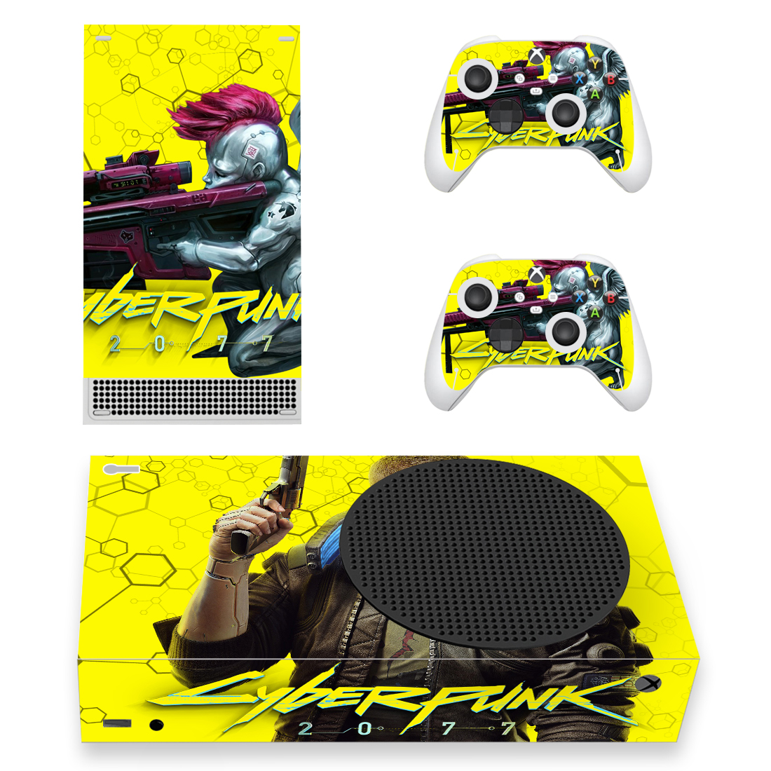 Cyberpunk 2077 Game Skin Sticker For Xbox Series S And Controllers Design 1