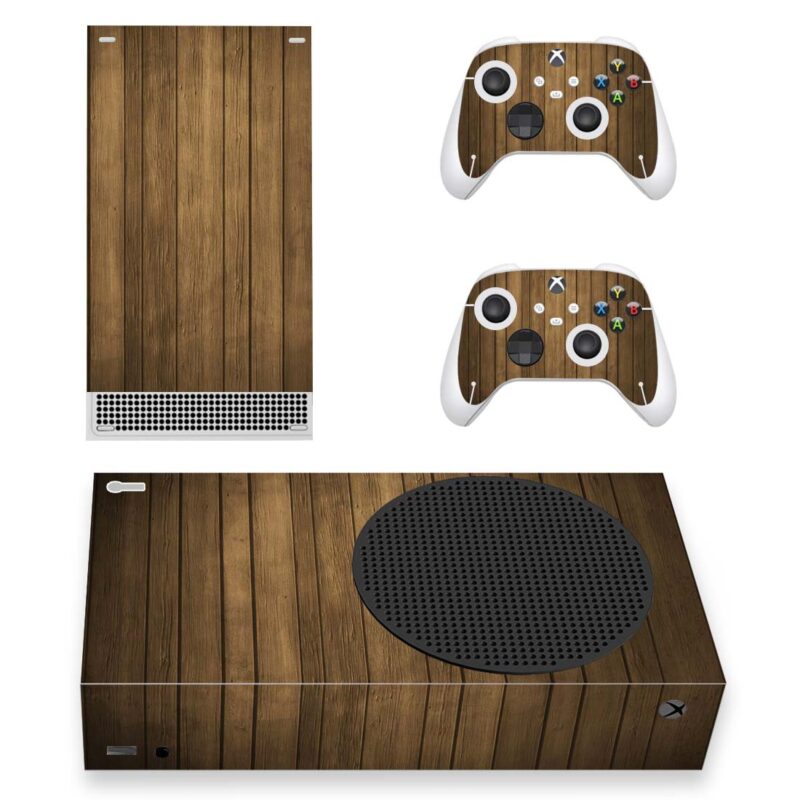 Brown Wooden Panel Texture Skin Sticker For Xbox Series S And Controllers