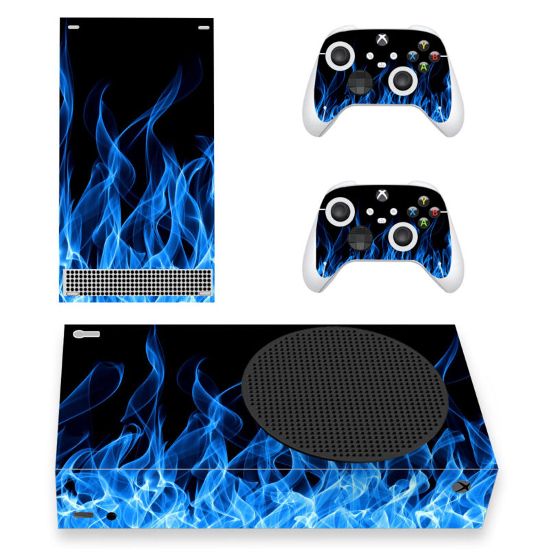 Blue Fire Flame Skin Sticker For Xbox Series S And Controllers