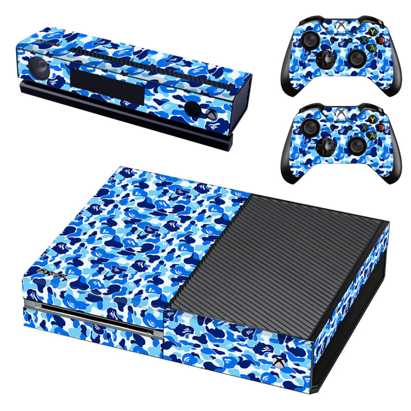 Blue Camouflage Skin Sticker For Xbox One