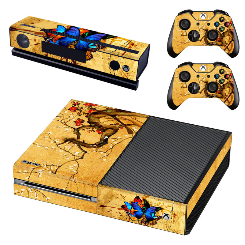 Japanese Tree Blossom Painting Xbox One Skin Sticker