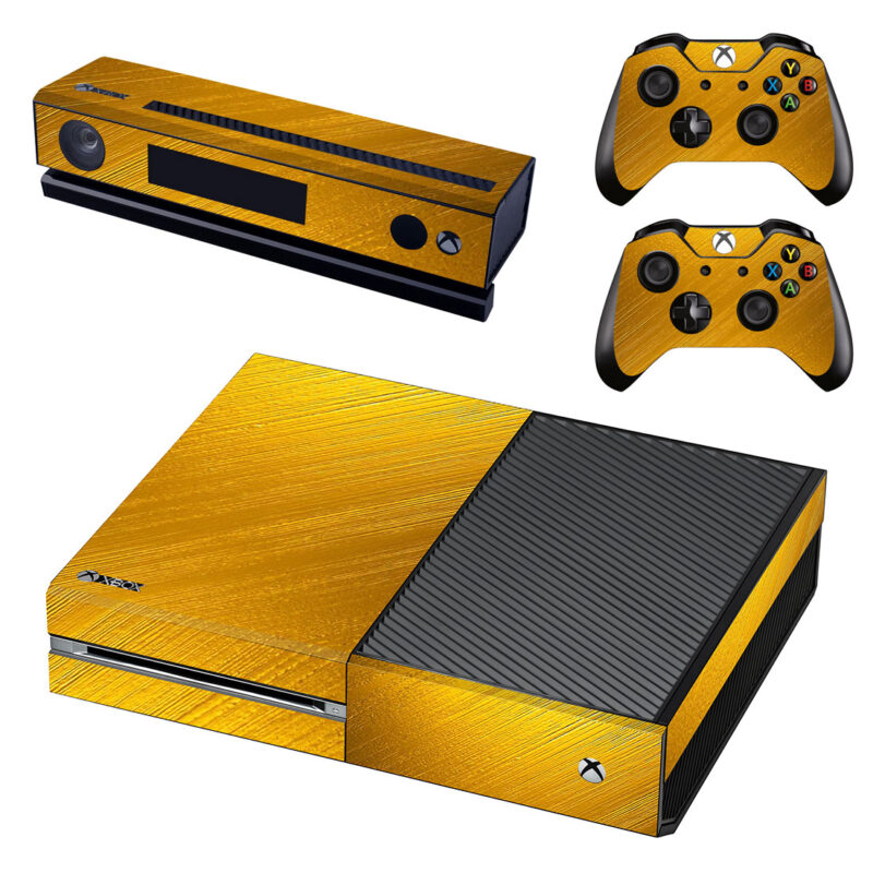 Abstract Gold Brushed Texture Xbox One Skin Sticker