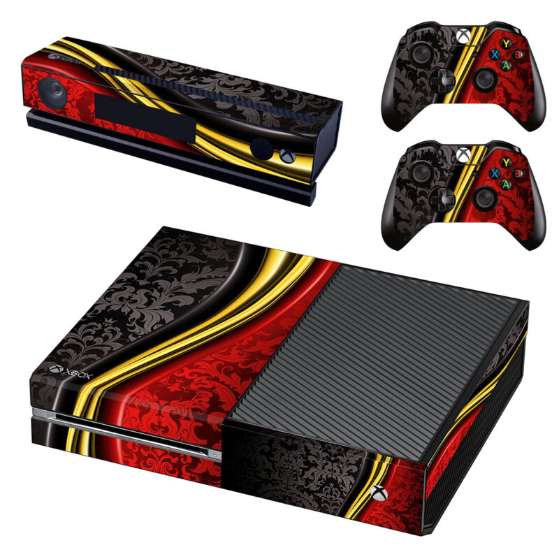 Baroque Red Black Vector Design Xbox One Skin Sticker