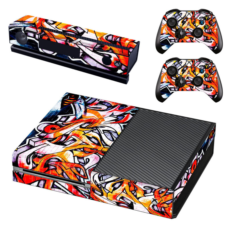 Orange Abstract Street Art Xbox One Skin Sticker