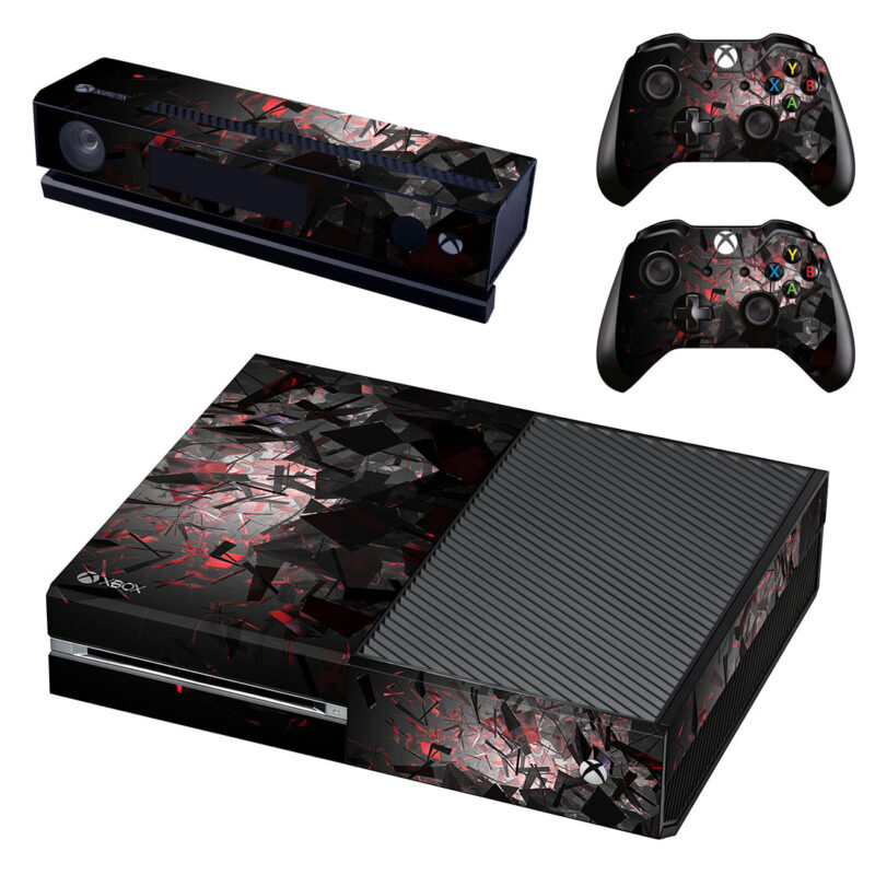 Abstract Black Red Shards Xbox One Skin Sticker