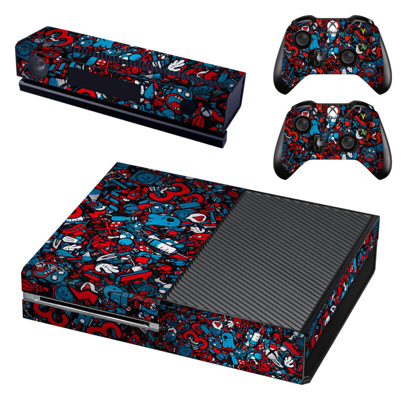 Abstract Shapes And Objects Graffiti Xbox One Skin Sticker