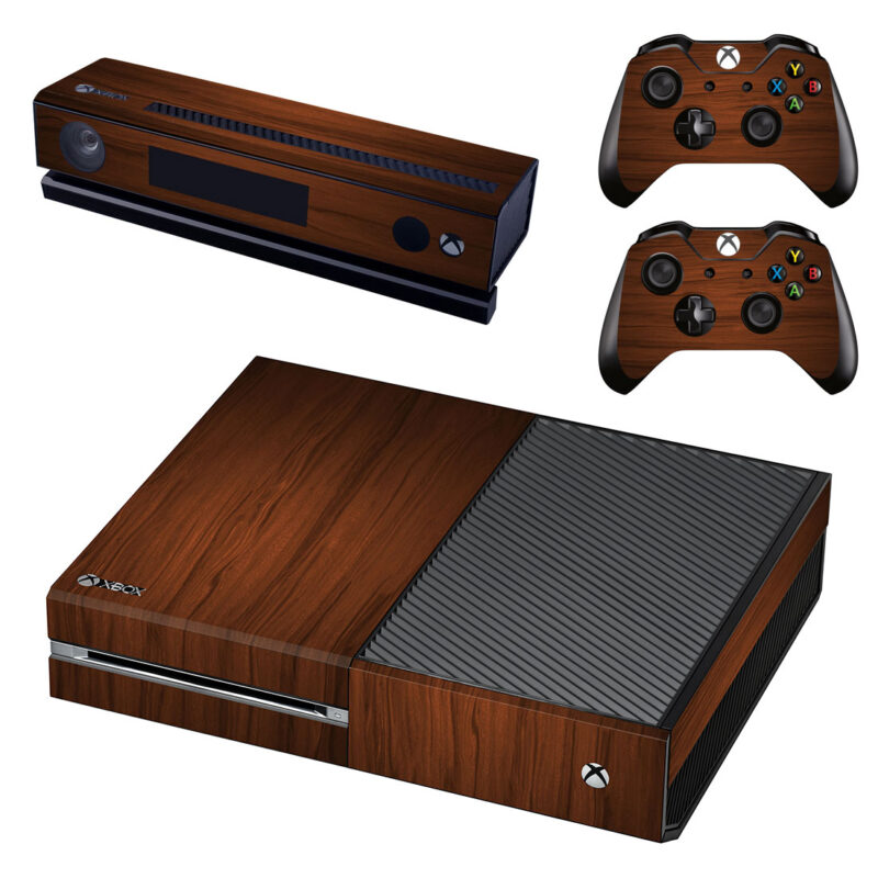 Brown Walnut Wood Pattern Xbox One Skin Sticker